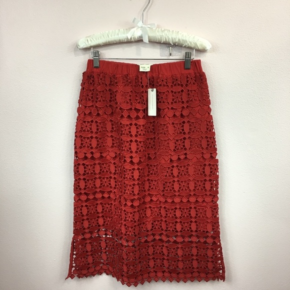 Anthropologie Lili’s Closet Maya Red Cutout Skirt NWT SZ S - Picture 3 of 8